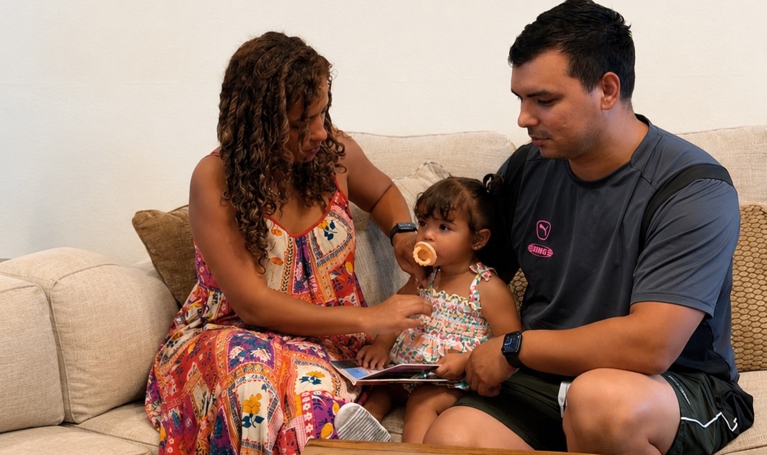 Family enjoying their cool home